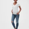 Jeggings εγκυμοσύνης με φθαρμένη εμφάνιση και πλήρες πάνελ