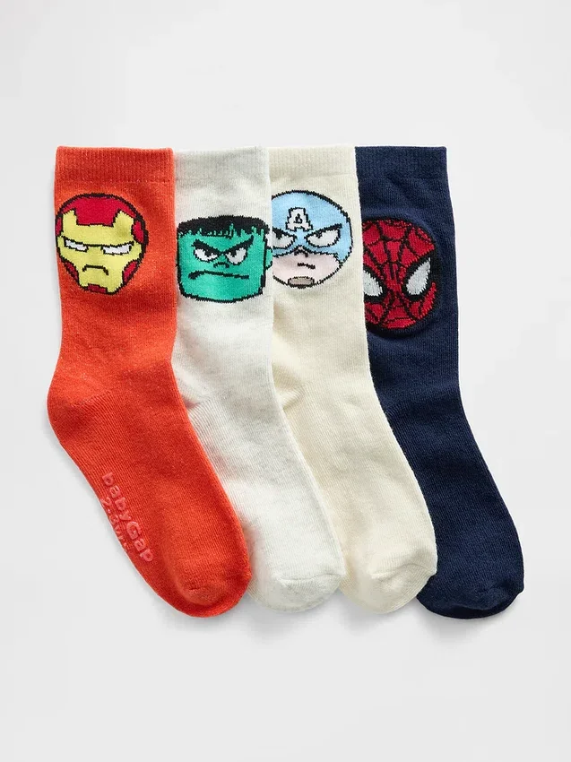 Κάλτσες Marvel για βρέφη & νήπια (πακέτο 4 τεμαχίων)