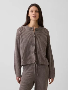 Καρδιγκάν CashSoft σε oversized γραμμή με πλέξη «Shaker-Stitch»