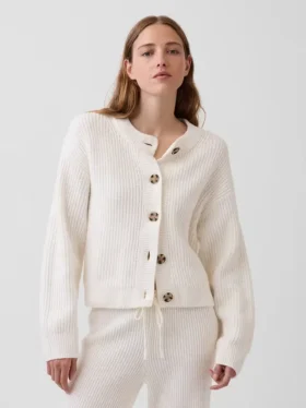 Καρδιγκάν CashSoft σε oversized γραμμή με πλέξη «Shaker-Stitch»