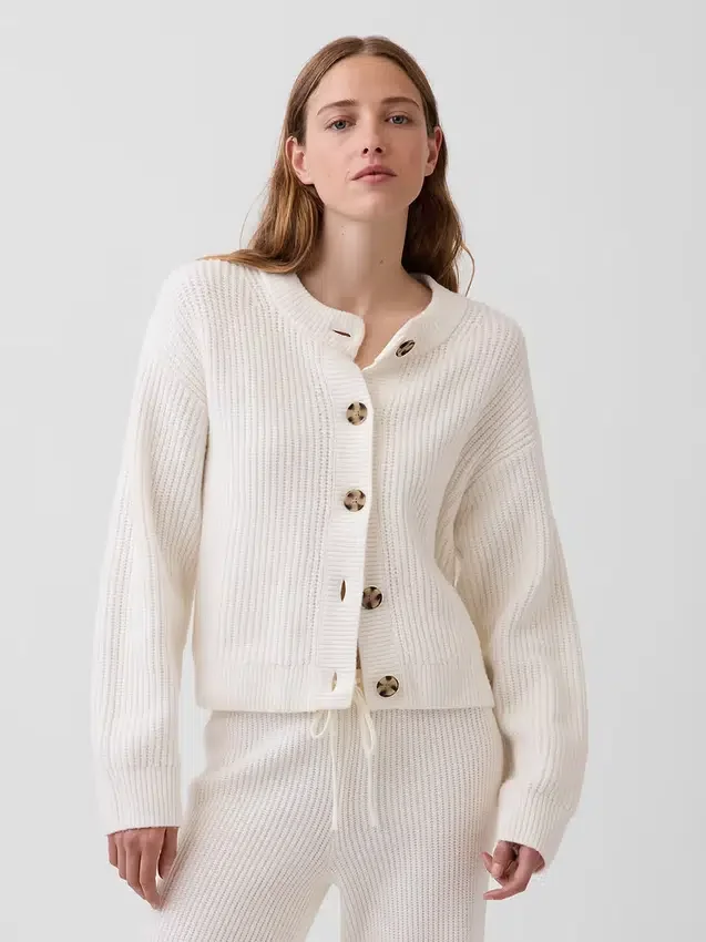 Καρδιγκάν CashSoft σε oversized γραμμή με πλέξη «Shaker-Stitch»