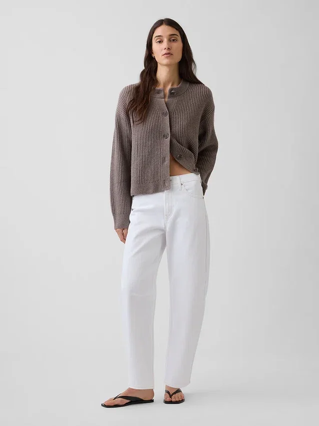 Καρδιγκάν CashSoft σε oversized γραμμή με πλέξη «Shaker-Stitch»