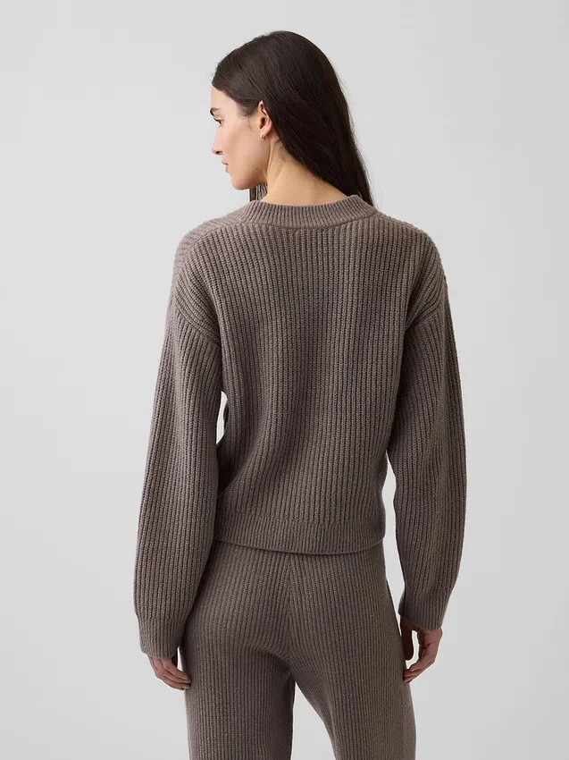 Καρδιγκάν CashSoft σε oversized γραμμή με πλέξη «Shaker-Stitch»