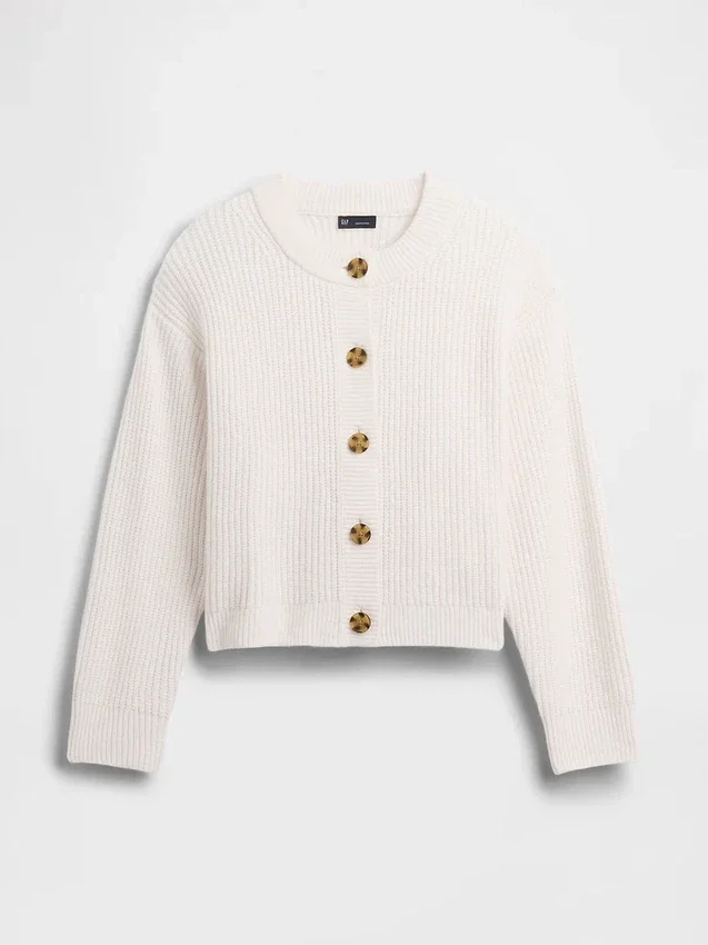 Καρδιγκάν CashSoft σε oversized γραμμή με πλέξη «Shaker-Stitch»