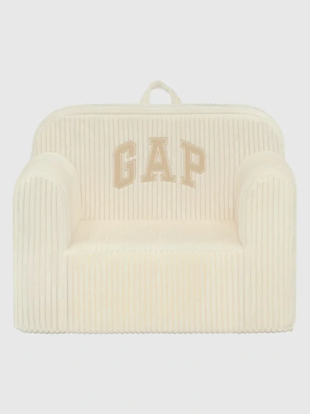 Καρέκλα babyGap από αφρώδες υλικό με λογότυπο και ραβδωτό βελούδο
