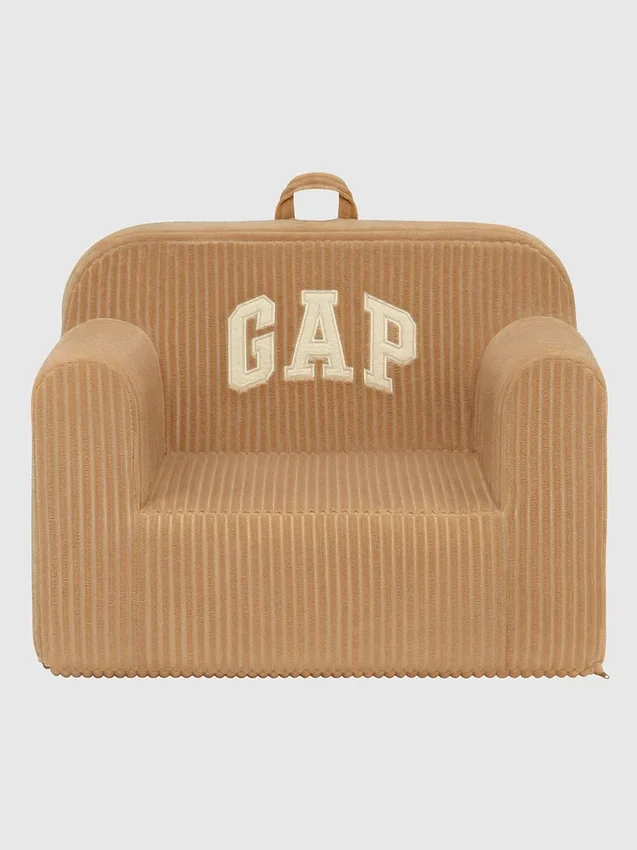 Καρέκλα babyGap από αφρώδες υλικό με λογότυπο και ραβδωτό βελούδο