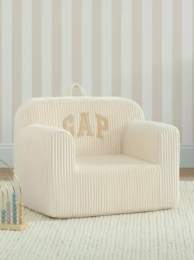Καρέκλα babyGap από αφρώδες υλικό με λογότυπο και ραβδωτό βελούδο