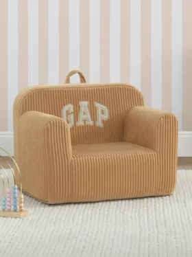 Καρέκλα babyGap από αφρώδες υλικό με λογότυπο και ραβδωτό βελούδο