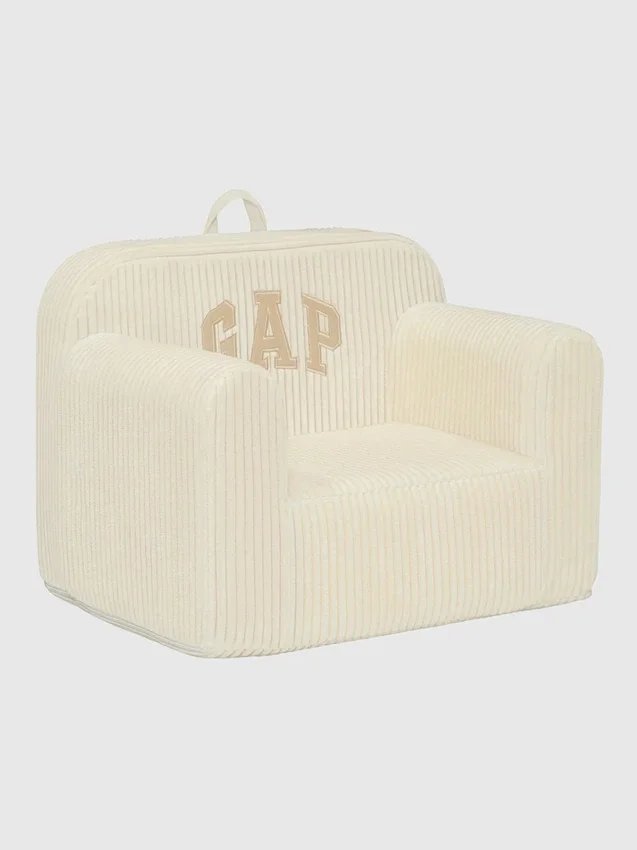 Καρέκλα babyGap από αφρώδες υλικό με λογότυπο και ραβδωτό βελούδο