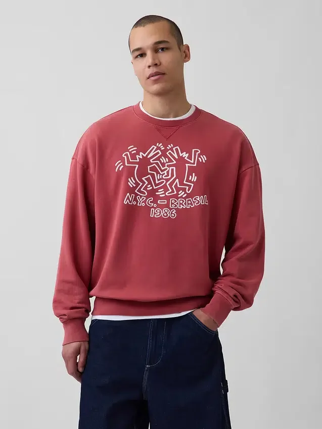 Keith Haring Φούτερ με λογότυπο, βαριάς ποιότητας