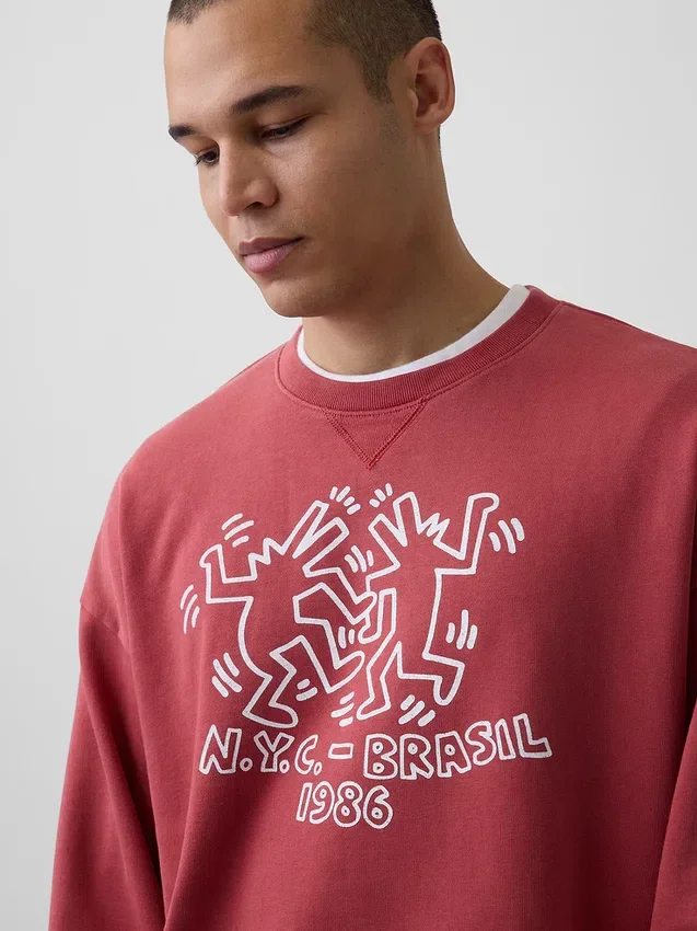 Keith Haring Φούτερ με λογότυπο, βαριάς ποιότητας