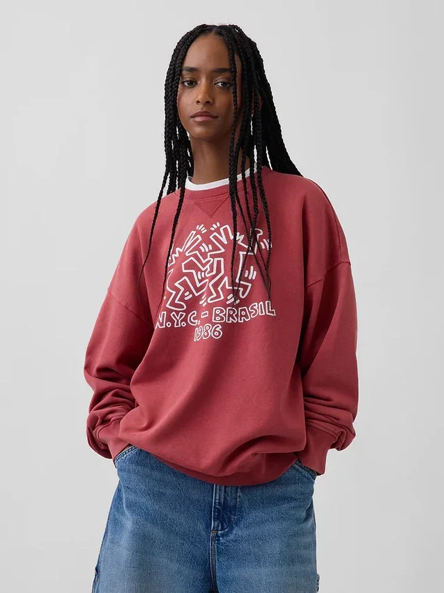Keith Haring Φούτερ με λογότυπο, βαριάς ποιότητας