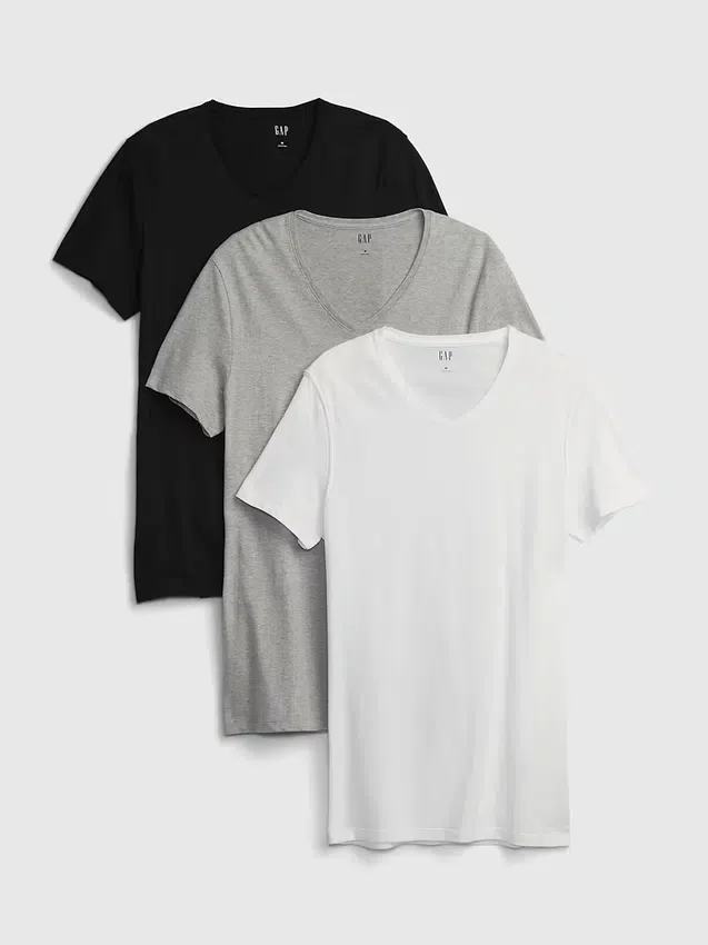 Κλασικό πουκάμισο με V-neck (σετ 3 τεμαχίων)