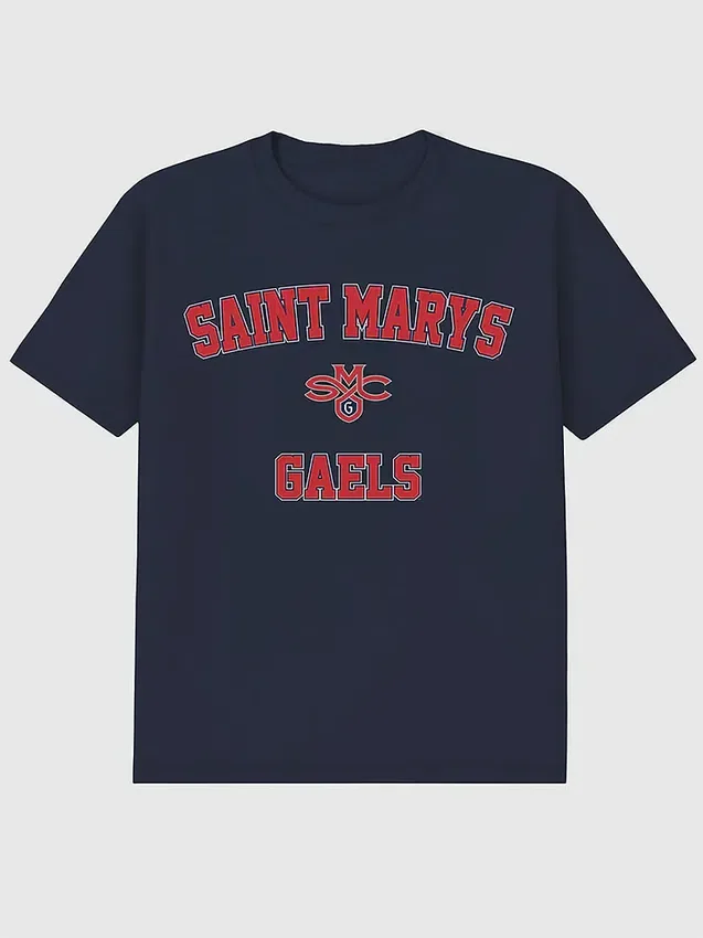 Κλασικό T-shirt με γραφικό σχέδιο από το Saint Marys College της Καλιφόρνιας