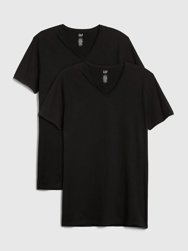 Κλασικό T-shirt με V-neck (σετ 2 τεμαχίων)