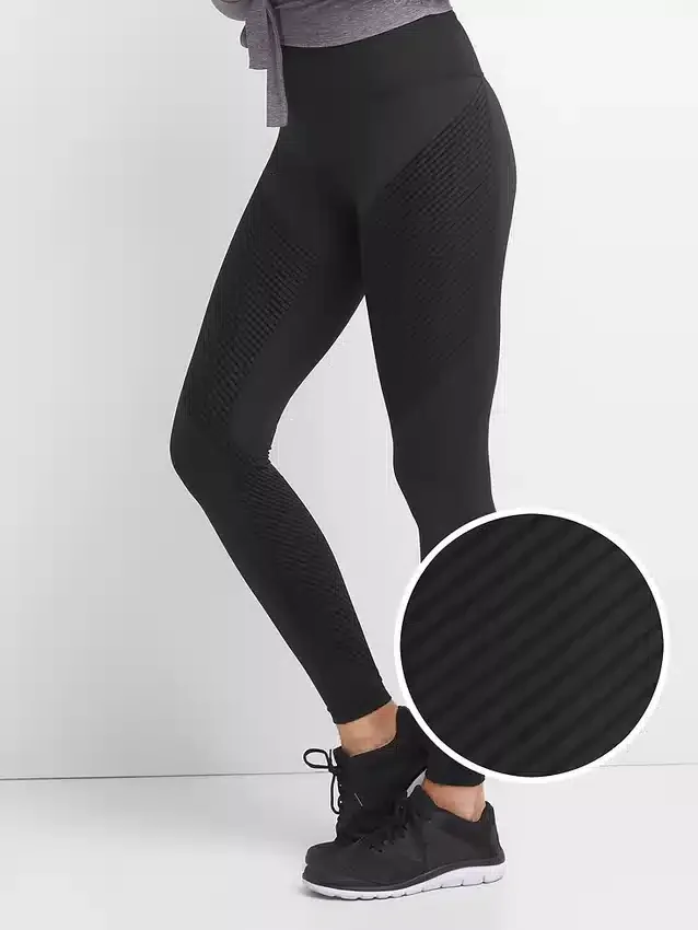 Κολάν GapFit High Rise με υφή ρίγες και συμπίεση Sculpt