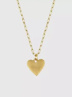 Κολιέ «Small Ribbed Heart of Gold» της Hart
