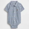 Κορμάκι για μωρά από ύφασμα Gingham Oxford