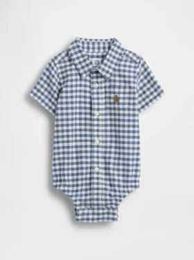 Κορμάκι για μωρά από ύφασμα Gingham Oxford