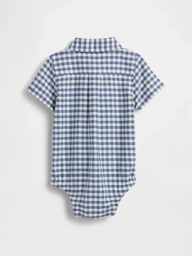 Κορμάκι για μωρά από ύφασμα Gingham Oxford