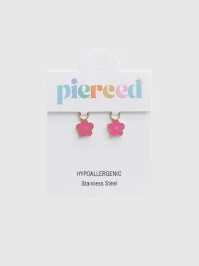 Κρεμαστό «Hot Pink Flower» της Pierced Co για σκουλαρίκια Huggie