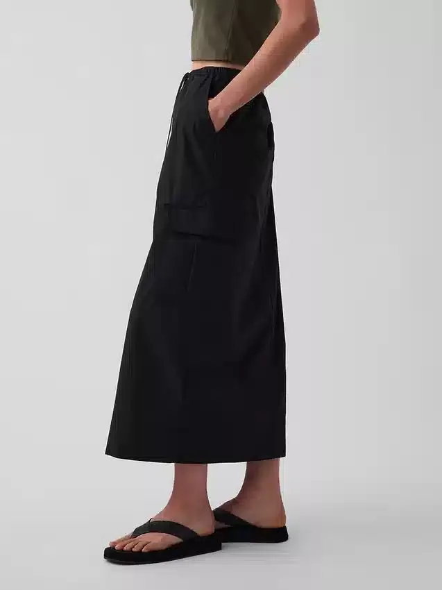 Μακριά φούστα τύπου «cargo» από ποπλίν