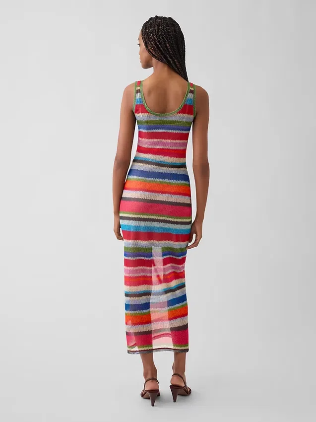Μακρύ φόρεμα Gapstudio Happy Stripe Sheer