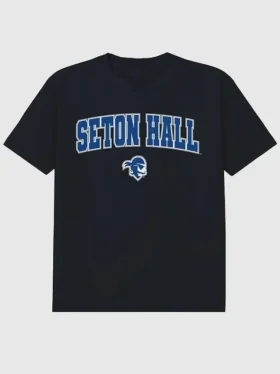 Μαύρο T-shirt με γραφικό Arch Logo του Πανεπιστημίου Seton Hall