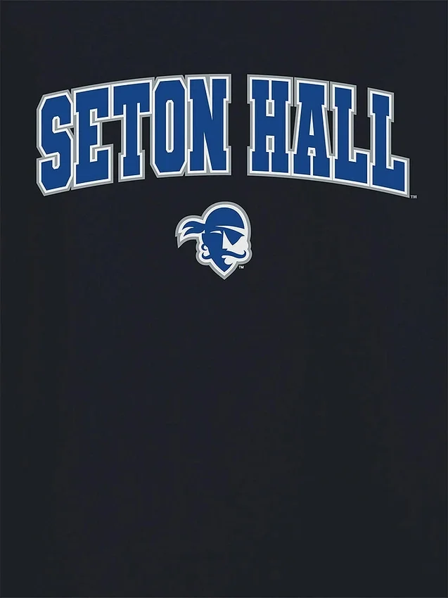 Μαύρο T-shirt με γραφικό Arch Logo του Πανεπιστημίου Seton Hall