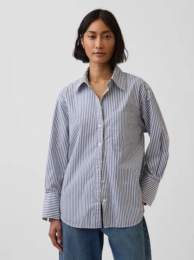 Μεγάλο πουκάμισο από οργανικό βαμβακερό ποπλίν