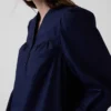 Μίνι φόρεμα από ποπλίν με λαιμόκοψη Henley