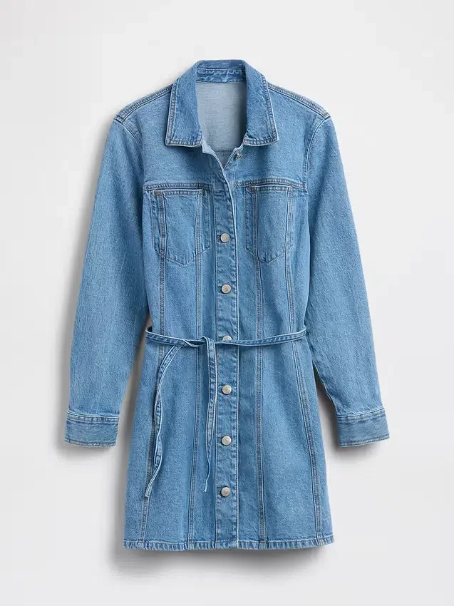 Μίνι φόρεμα από τζιν με κουμπιά μπροστά