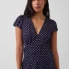 Μίνι φόρεμα με V-neck και τύπωμα