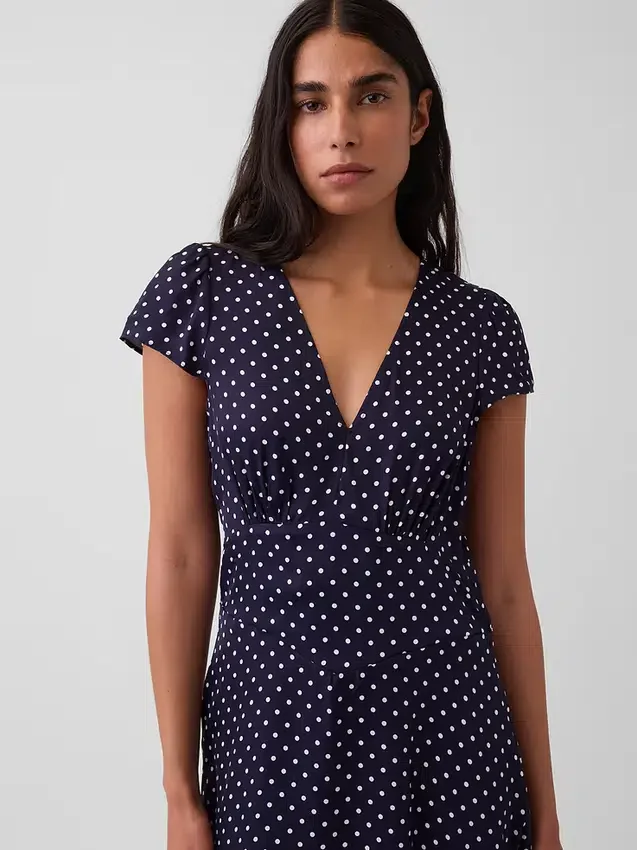 Μίνι φόρεμα με V-neck και τύπωμα