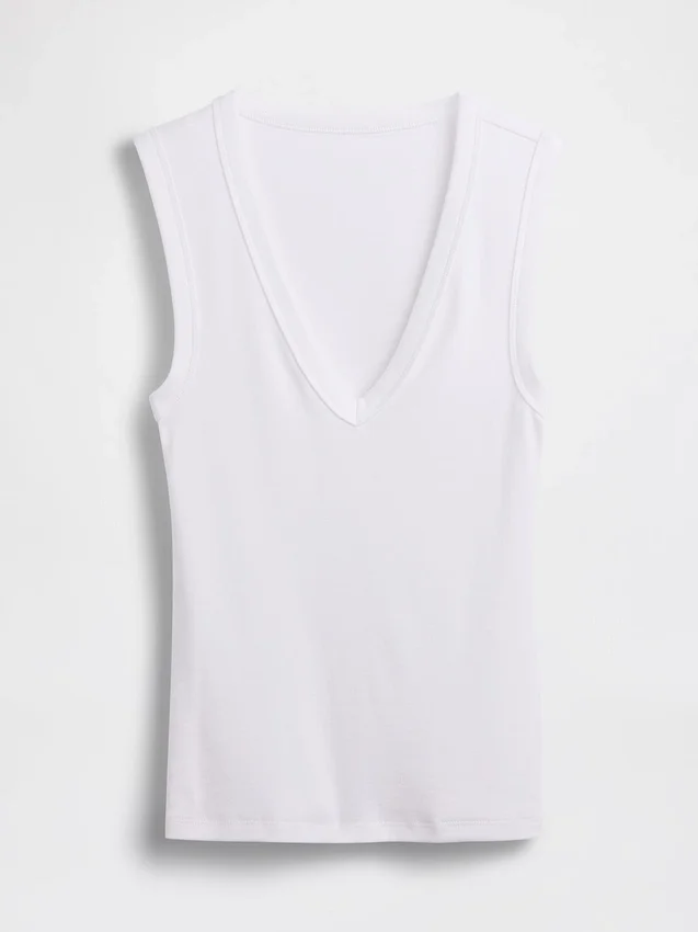 Μοντέρνο αμάνικο μπλουζάκι με V-neck