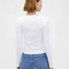 Μοντέρνο κοντό T-shirt με ραβδώσεις