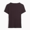 Μοντέρνο κοντό T-shirt με ραβδώσεις και ψεύτικο γιακά