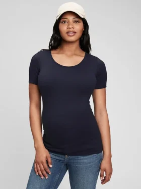 Μοντέρνο T-shirt εγκυμοσύνης με στρογγυλό λαιμό