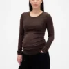Μοντέρνο T-shirt εγκυμοσύνης με στρογγυλό λαιμό