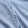 Μοντέρνο T-shirt με ραβδώσεις και κουμπιά μπροστά