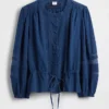 Μπλούζα από βουάλ με δαντελένια διακοσμητικά