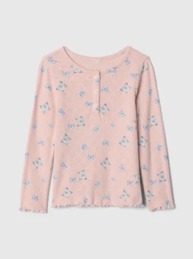Μπλούζα Henley με πλέξη Pointelle για βρέφη & νήπια