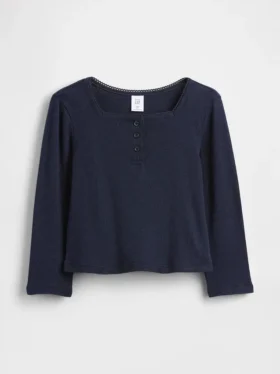 Μπλούζα Henley με πλέξη Pointelle για βρέφη & νήπια