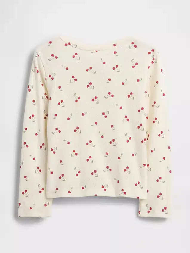 Μπλούζα Henley με πλέξη Pointelle για βρέφη & νήπια