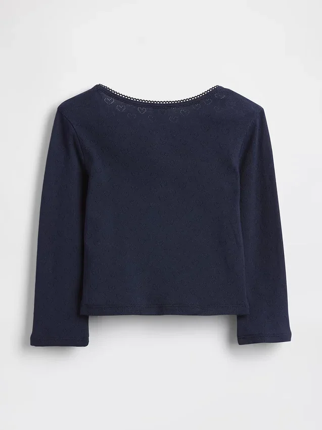 Μπλούζα Henley με πλέξη Pointelle για βρέφη & νήπια
