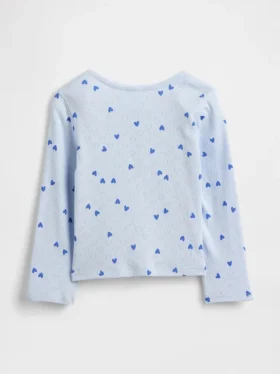 Μπλούζα Henley με πλέξη Pointelle για βρέφη & νήπια