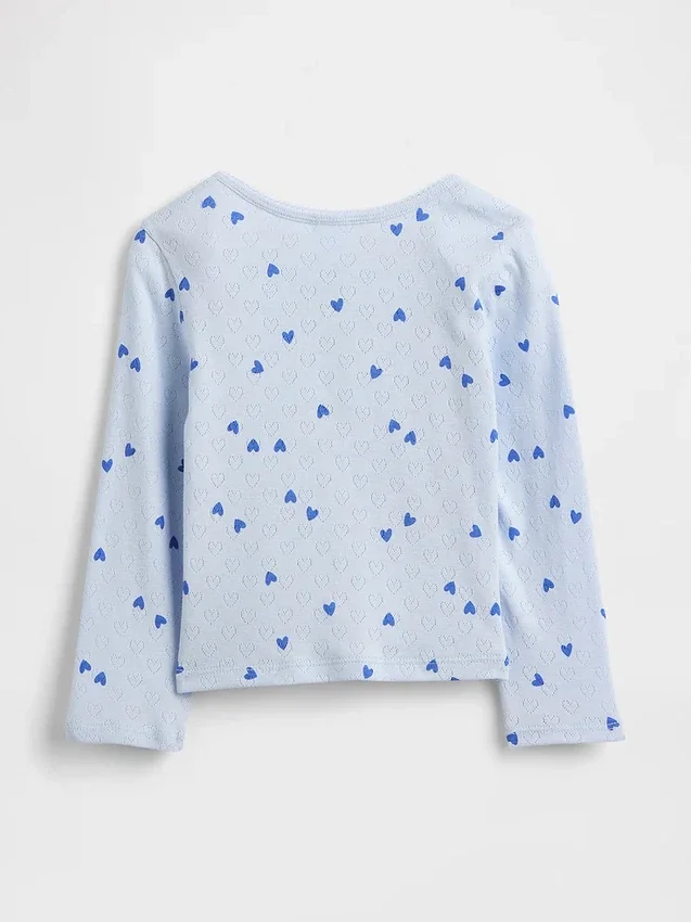 Μπλούζα Henley με πλέξη Pointelle για βρέφη & νήπια