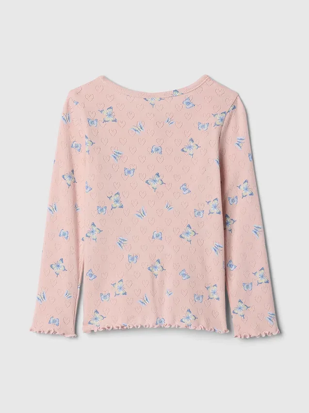 Μπλούζα Henley με πλέξη Pointelle για βρέφη & νήπια