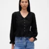 Μπλούζα με γιακά, V-neck και πεπλούμ