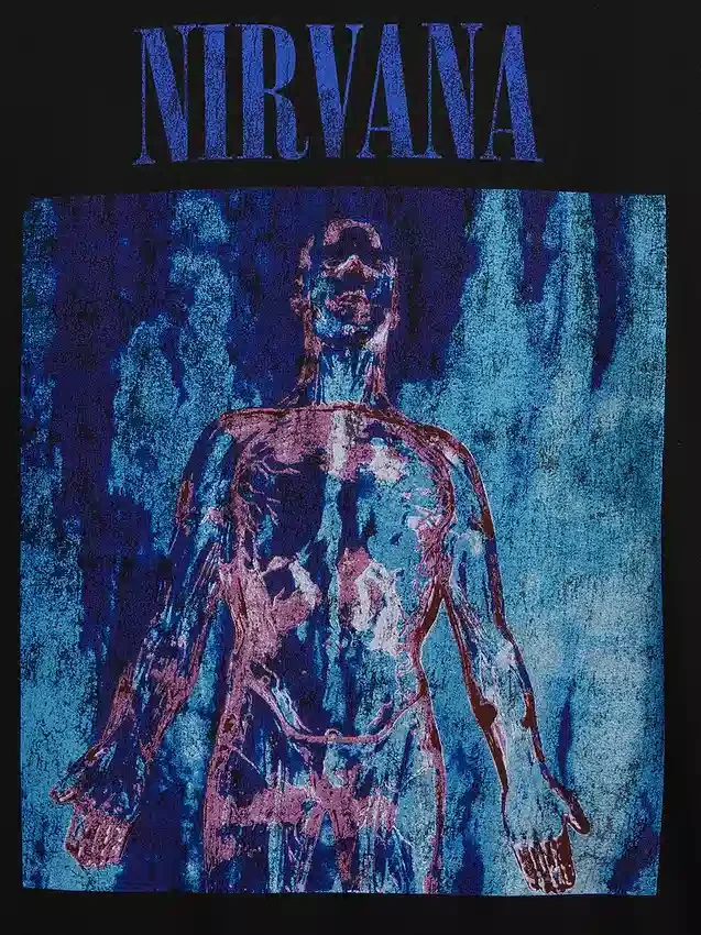 Μπλούζα με γραφικά Nirvana, βαριάς ποιότητας και κοντό μήκος